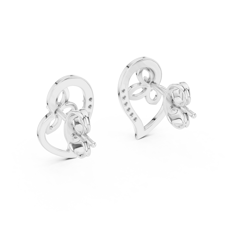 Elegant Intertwined Heart Diamond Stud Earrings