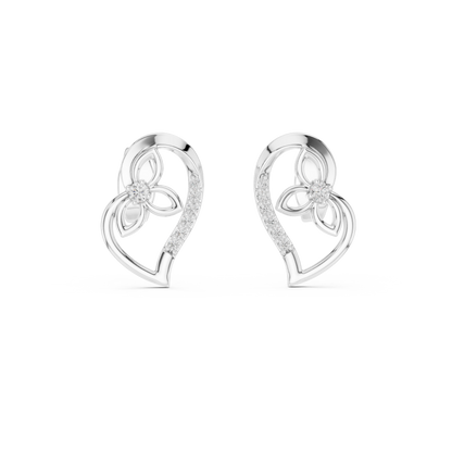 Elegant Intertwined Heart Diamond Stud Earrings