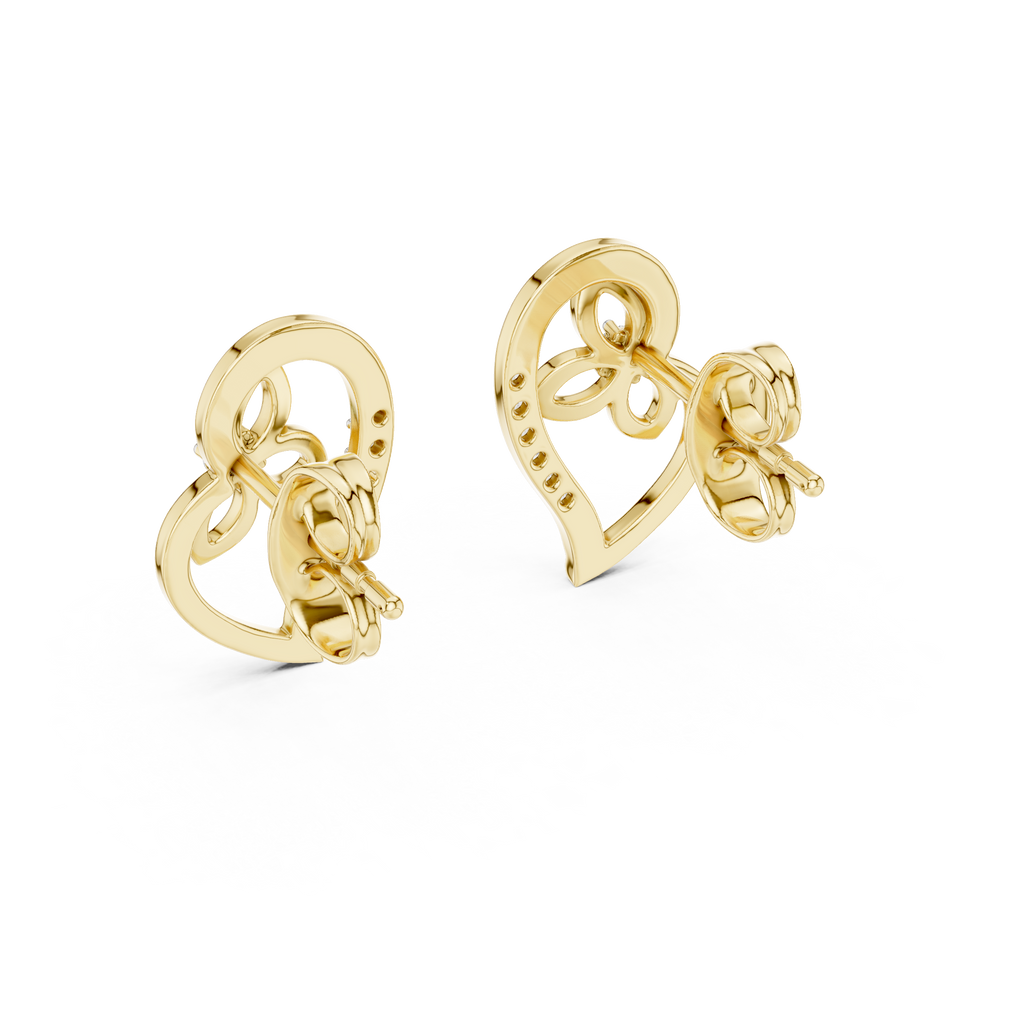Elegant Intertwined Heart Diamond Stud Earrings