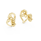 Elegant Intertwined Heart Diamond Stud Earrings