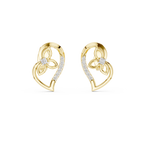 Elegant Intertwined Heart Diamond Stud Earrings