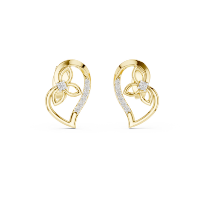 Elegant Intertwined Heart Diamond Stud Earrings