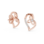 Elegant Intertwined Heart Diamond Stud Earrings