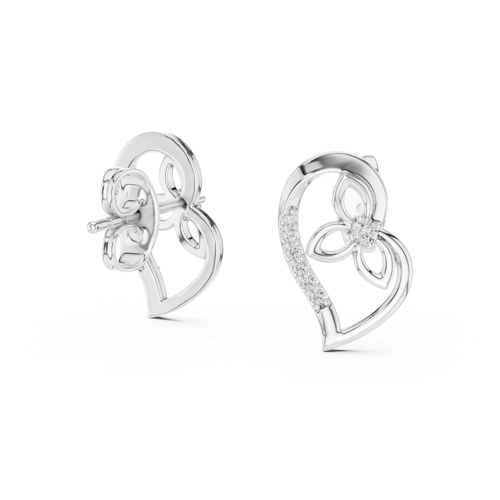 Elegant Intertwined Heart Diamond Stud Earrings