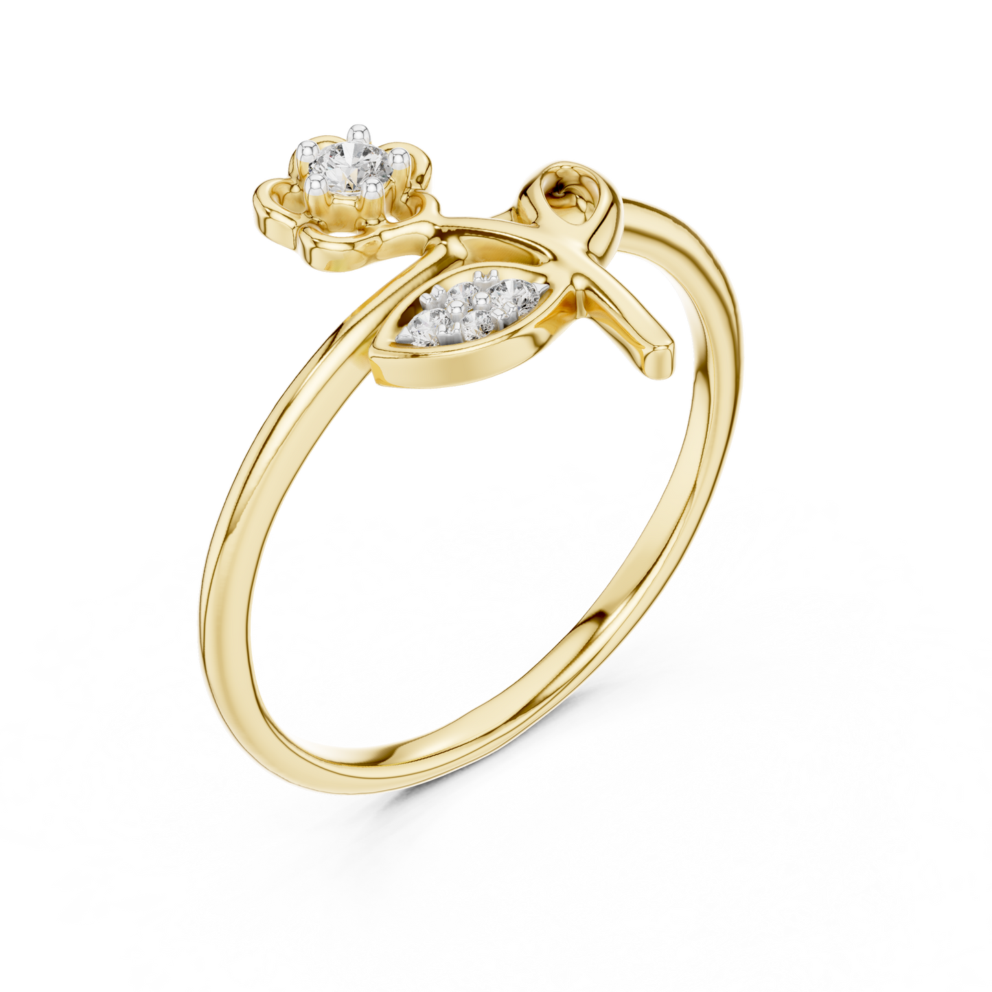 Elegant Blossom Diamond Ring