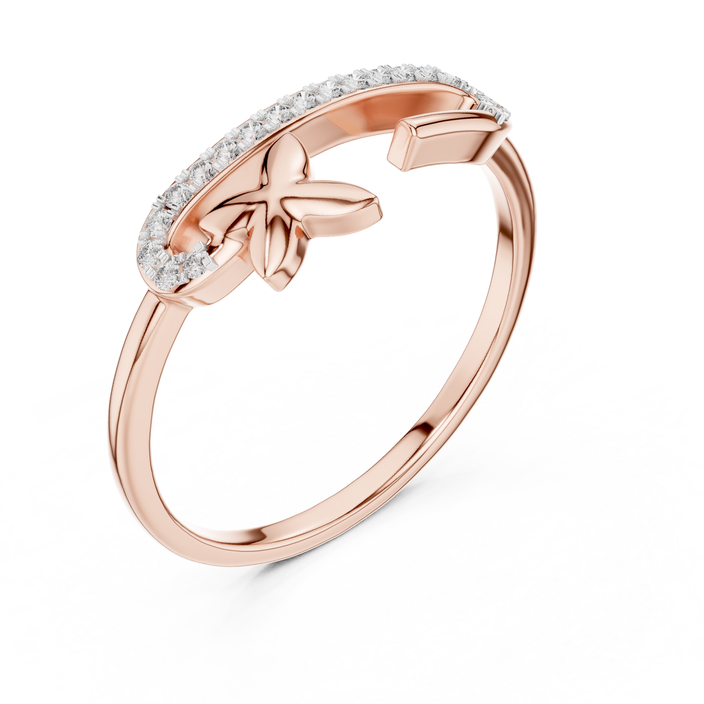 Starfish Glow Gold Ring