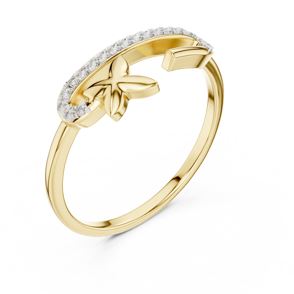 Starfish Glow Gold Ring