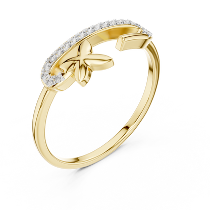 Starfish Glow Gold Ring