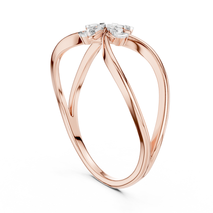 Golden Bloom Twist Ring