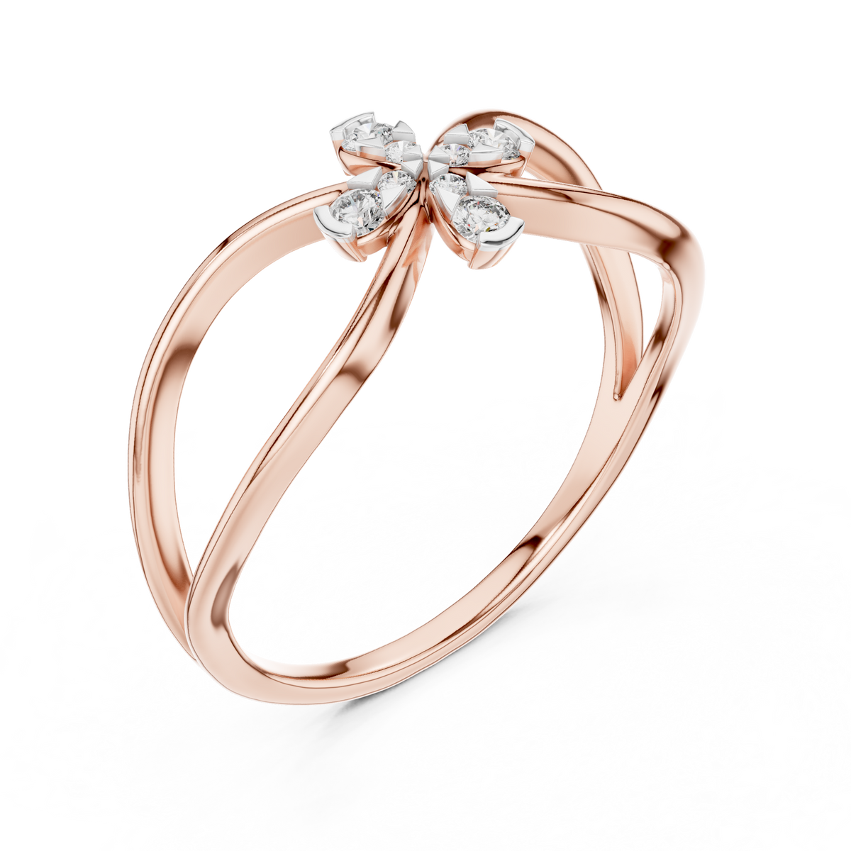 Golden Bloom Twist Ring