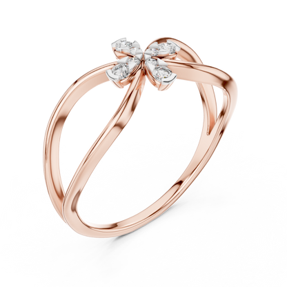 Golden Bloom Twist Ring