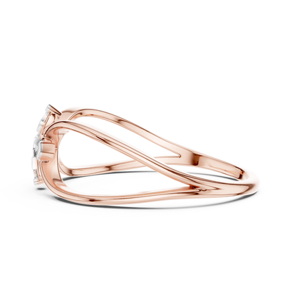 Golden Bloom Twist Ring