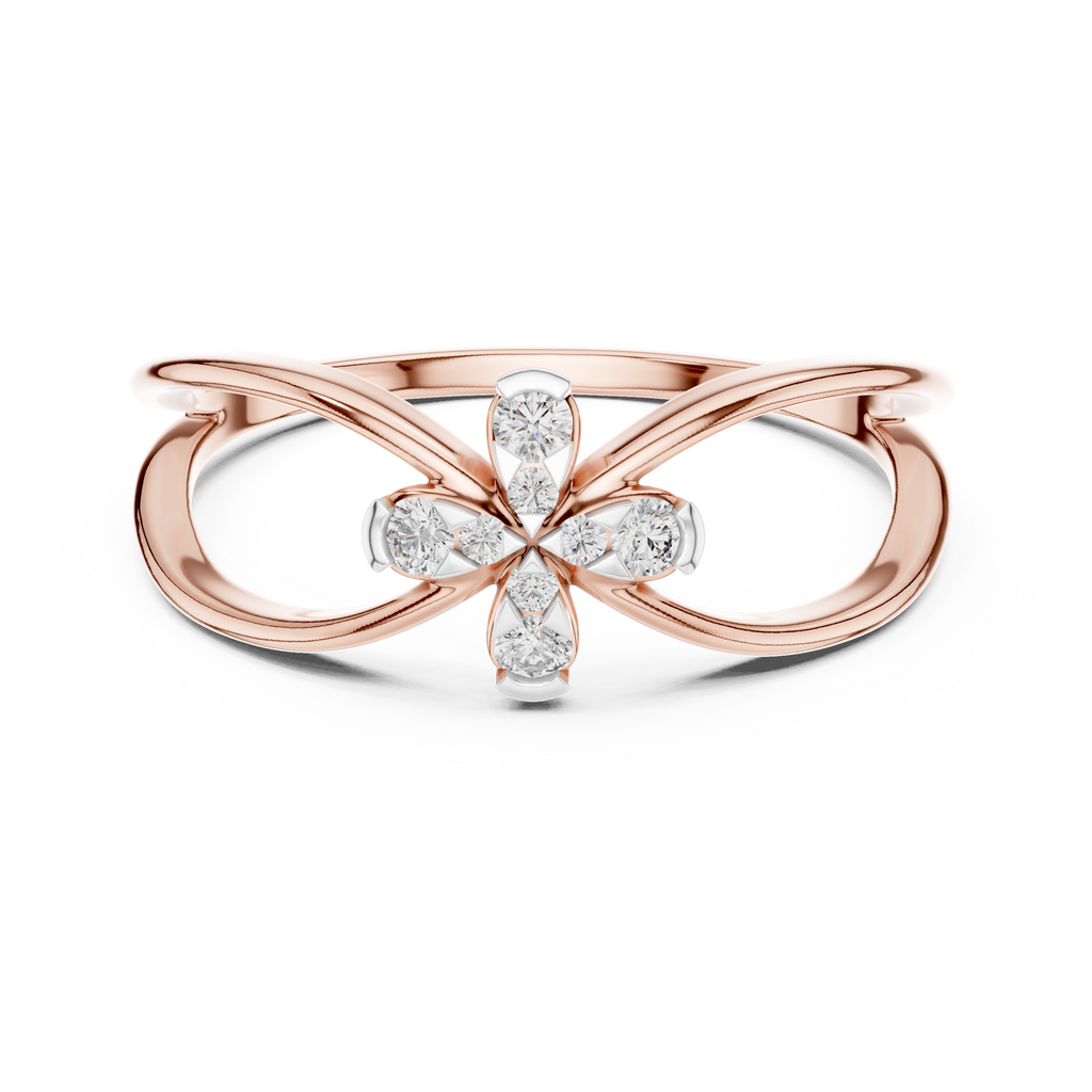 Golden Bloom Twist Ring