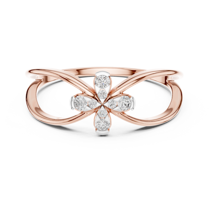 Golden Bloom Twist Ring