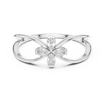 Golden Bloom Twist Ring