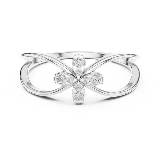Golden Bloom Twist Ring