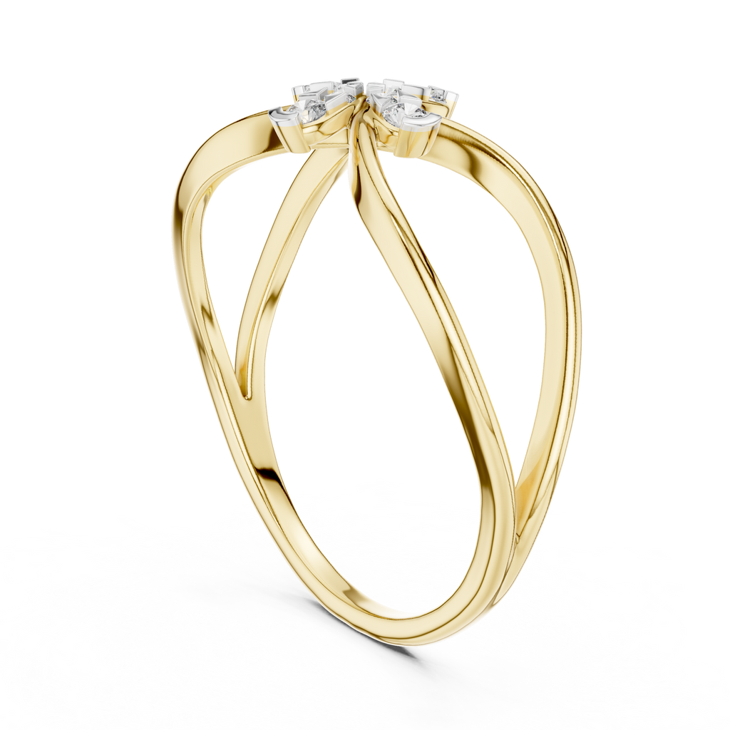 Golden Bloom Twist Ring