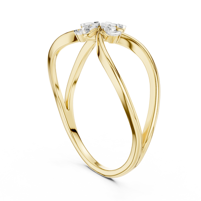 Golden Bloom Twist Ring