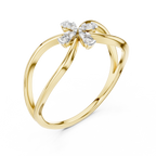 Golden Bloom Twist Ring
