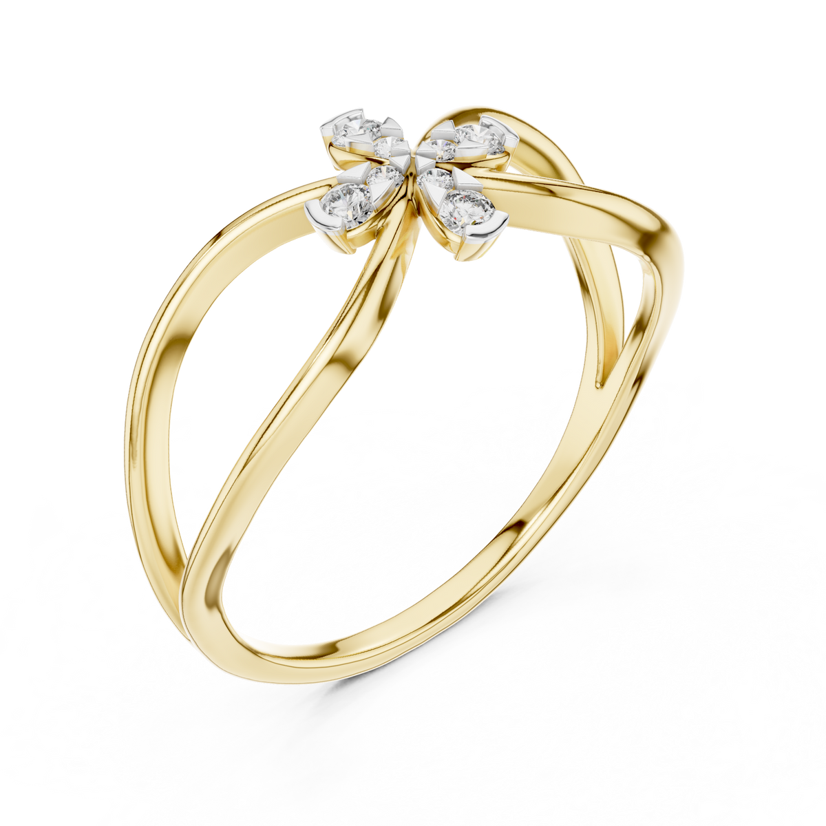 Golden Bloom Twist Ring