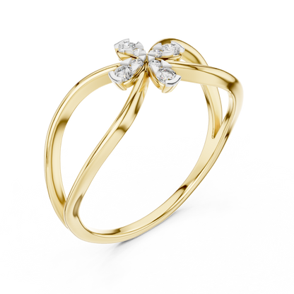 Golden Bloom Twist Ring