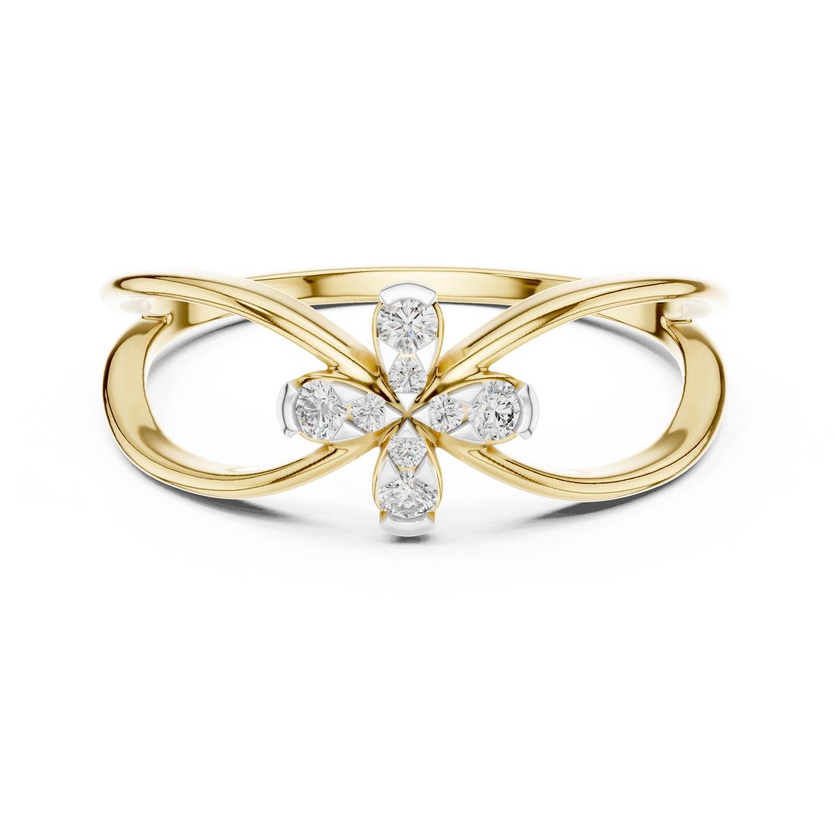 Golden Bloom Twist Ring