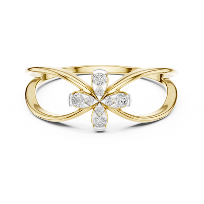 Golden Bloom Twist Ring