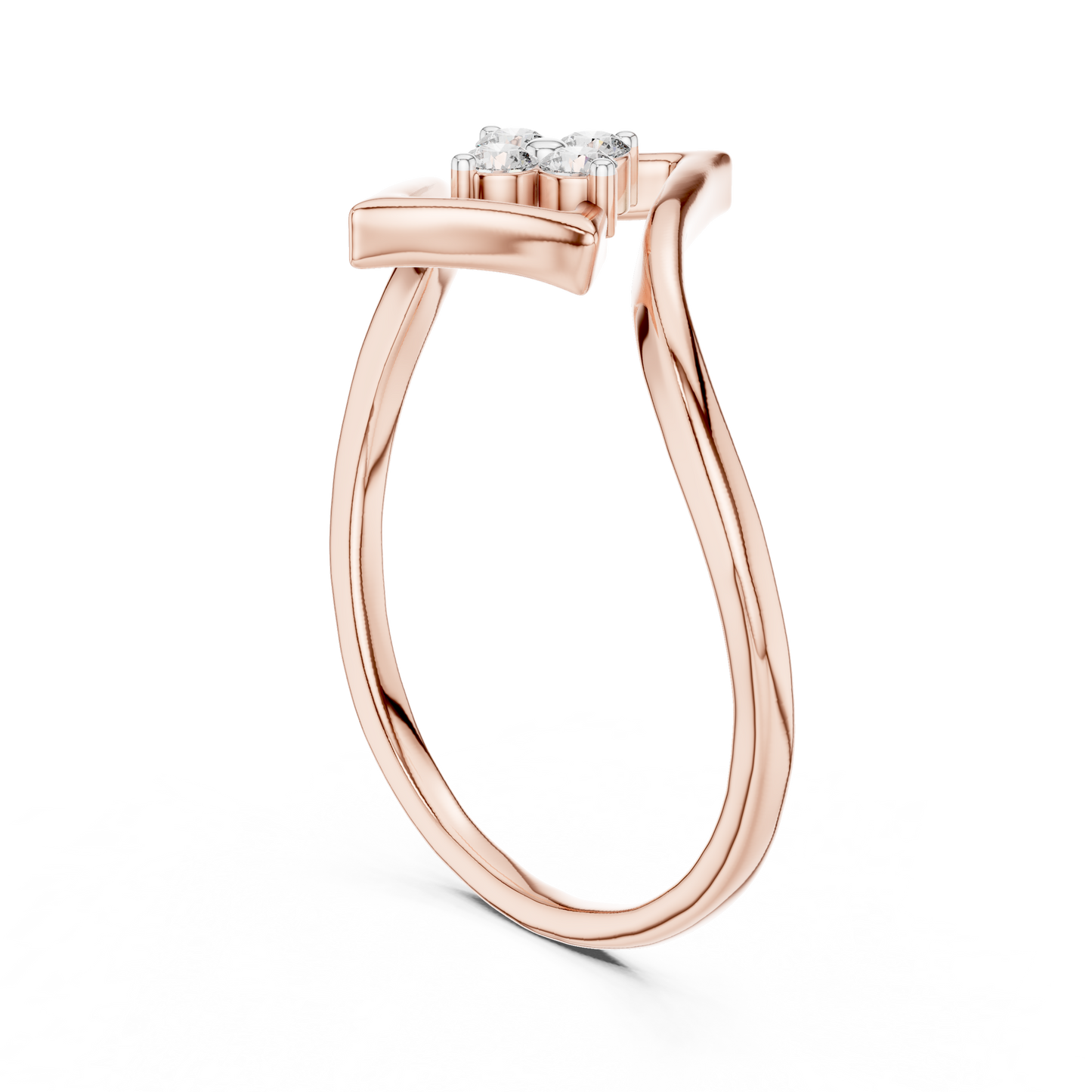Elegant Diamond Petal Ring