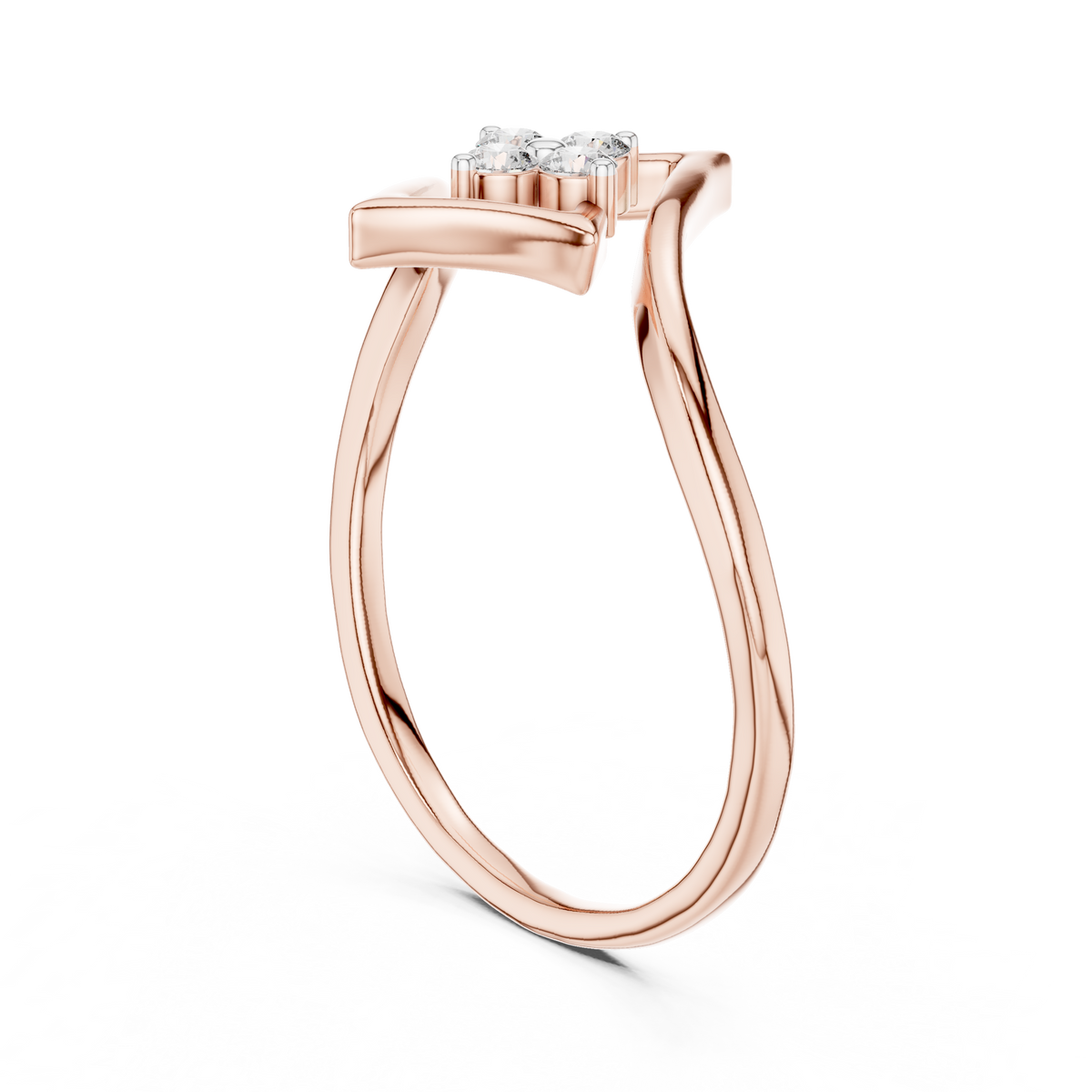 Elegant Diamond Petal Ring