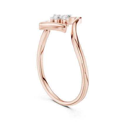 Elegant Diamond Petal Ring