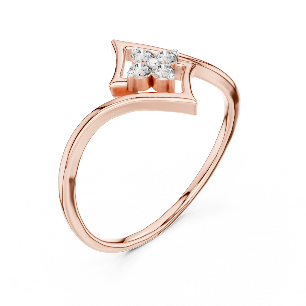 Elegant Diamond Petal Ring