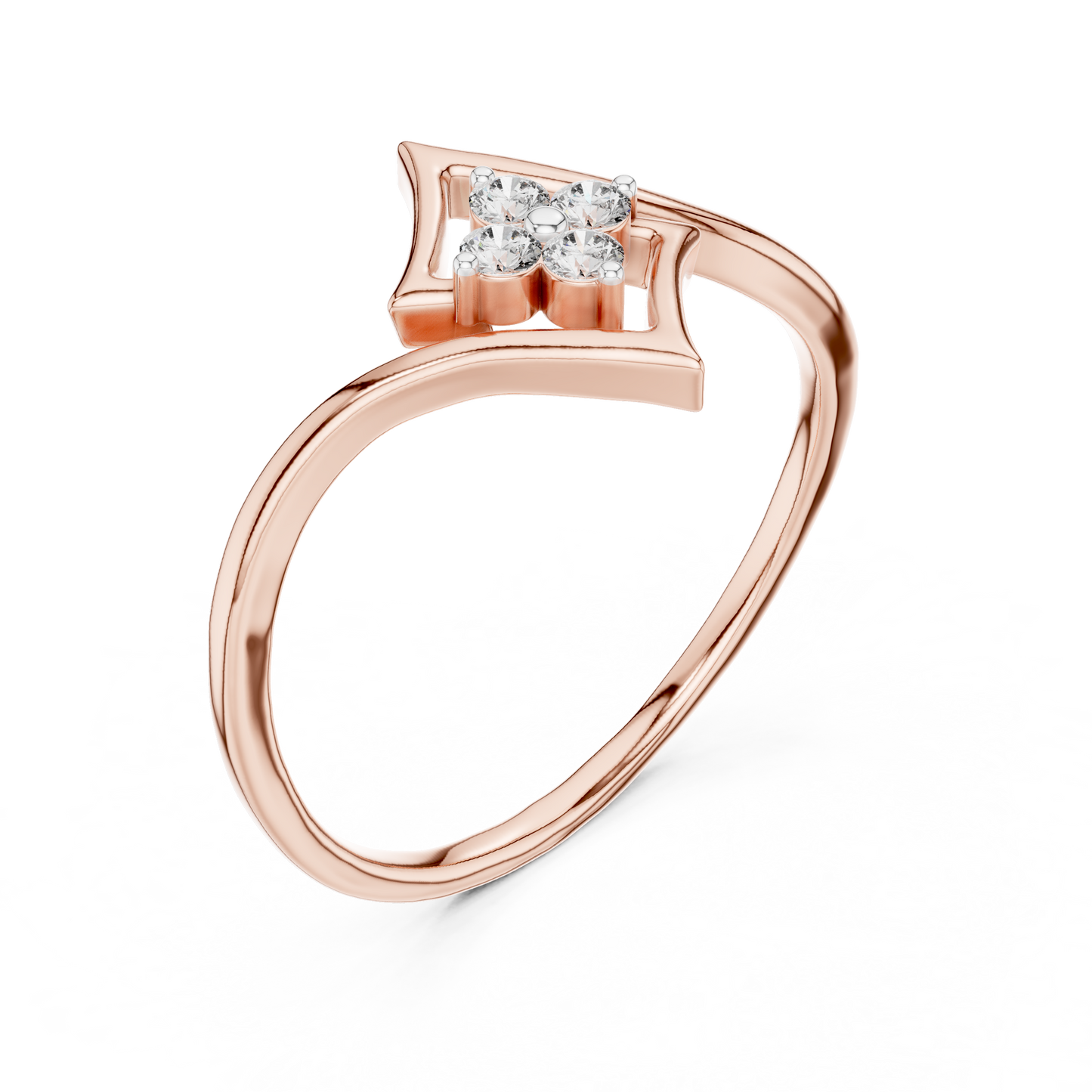 Elegant Diamond Petal Ring
