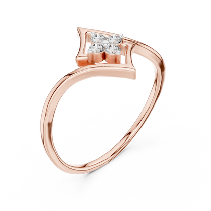 Elegant Diamond Petal Ring