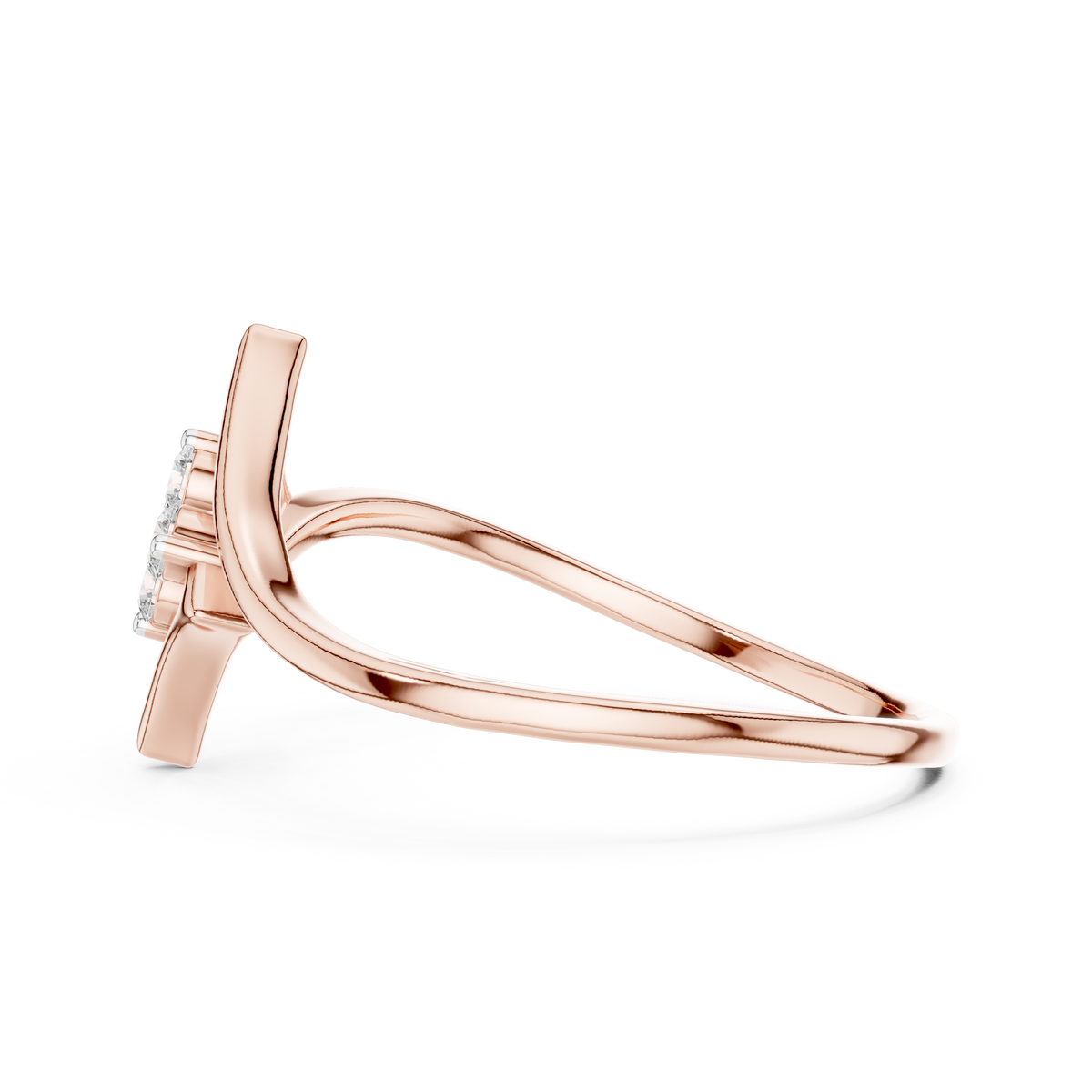 Elegant Diamond Petal Ring