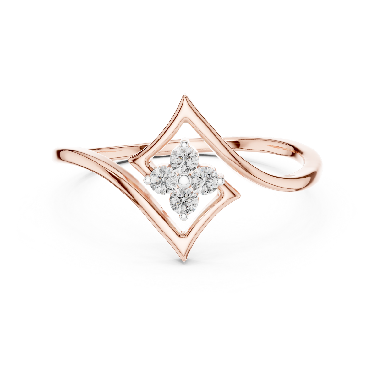 Elegant Diamond Petal Ring