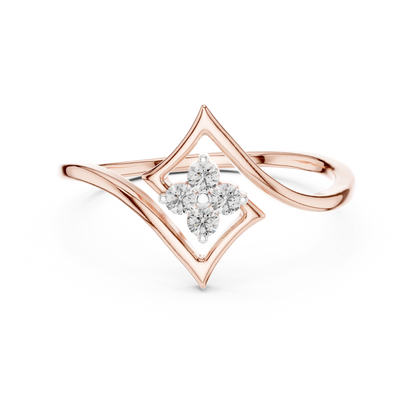 Elegant Diamond Petal Ring