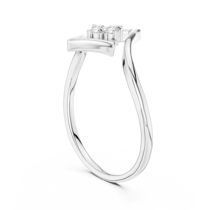 Elegant Diamond Petal Ring