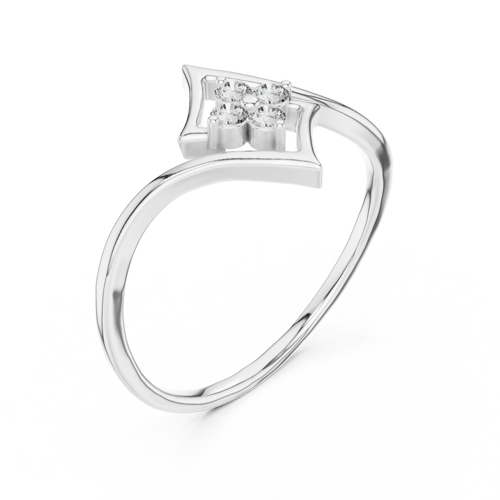 Elegant Diamond Petal Ring