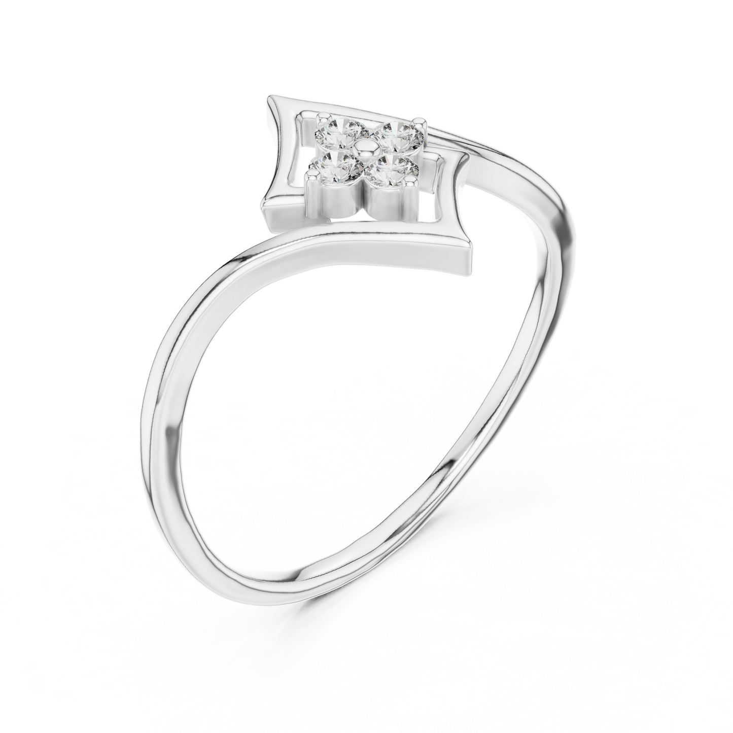 Elegant Diamond Petal Ring