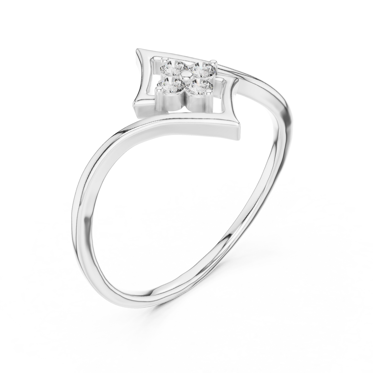 Elegant Diamond Petal Ring