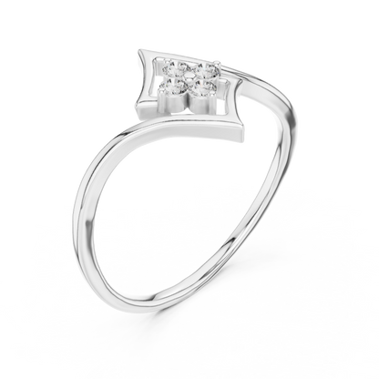 Elegant Diamond Petal Ring