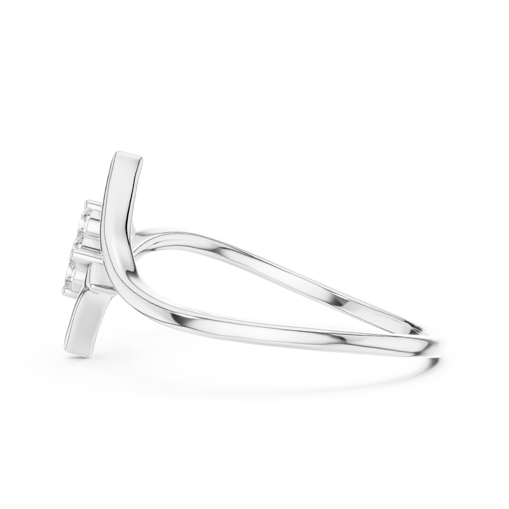 Elegant Diamond Petal Ring