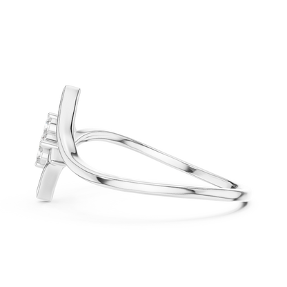 Elegant Diamond Petal Ring