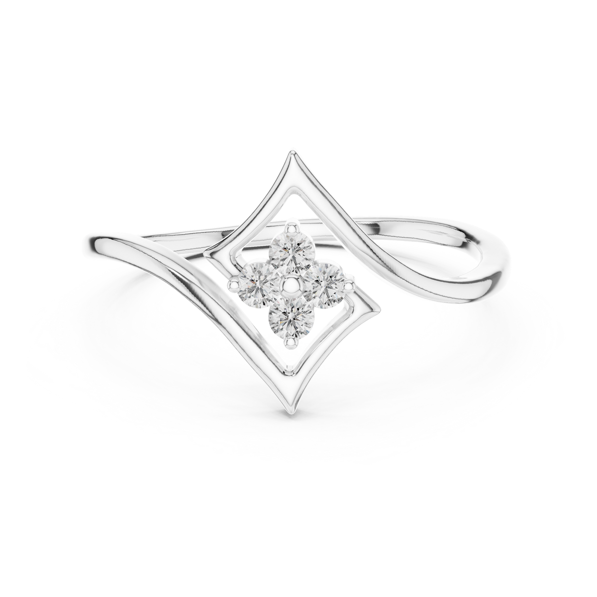 Elegant Diamond Petal Ring
