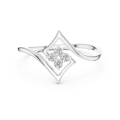 Elegant Diamond Petal Ring