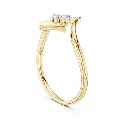 Elegant Diamond Petal Ring