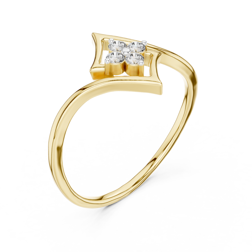 Elegant Diamond Petal Ring