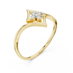 Elegant Diamond Petal Ring
