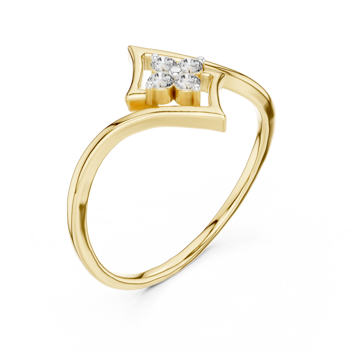 Elegant Diamond Petal Ring