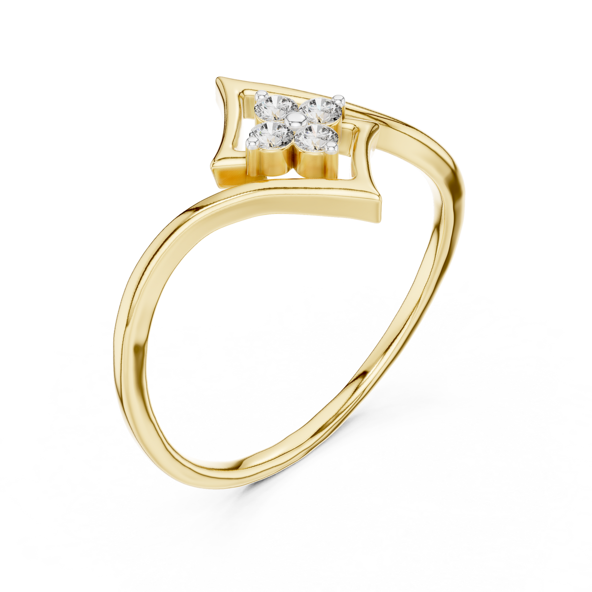 Elegant Diamond Petal Ring